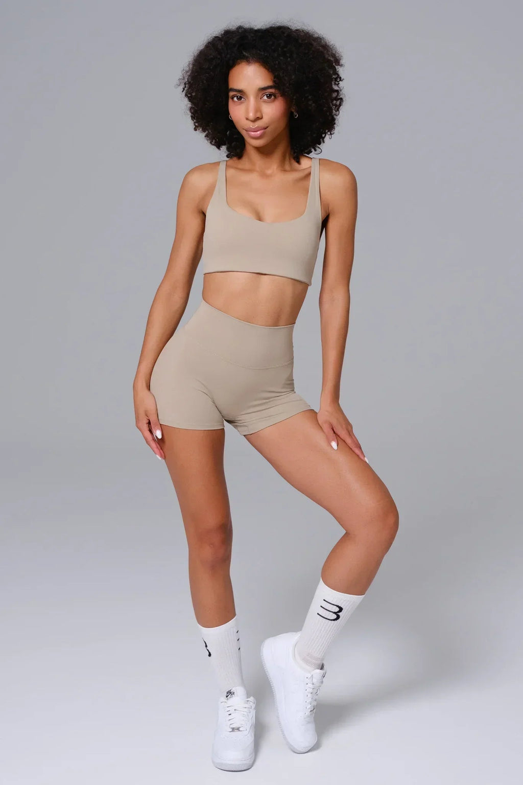 Camila Sports Bra - Almond Tan