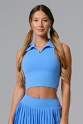 Daphne Crop Top - Capri Blue