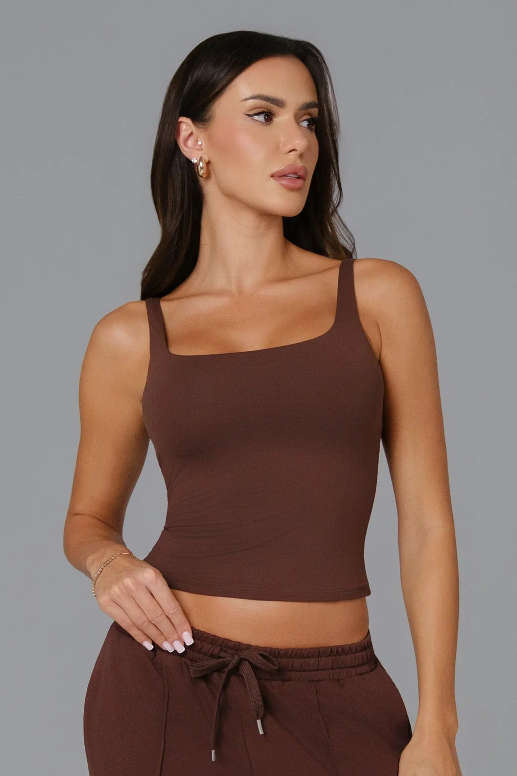 Ellie Sleeveless Top - Brown