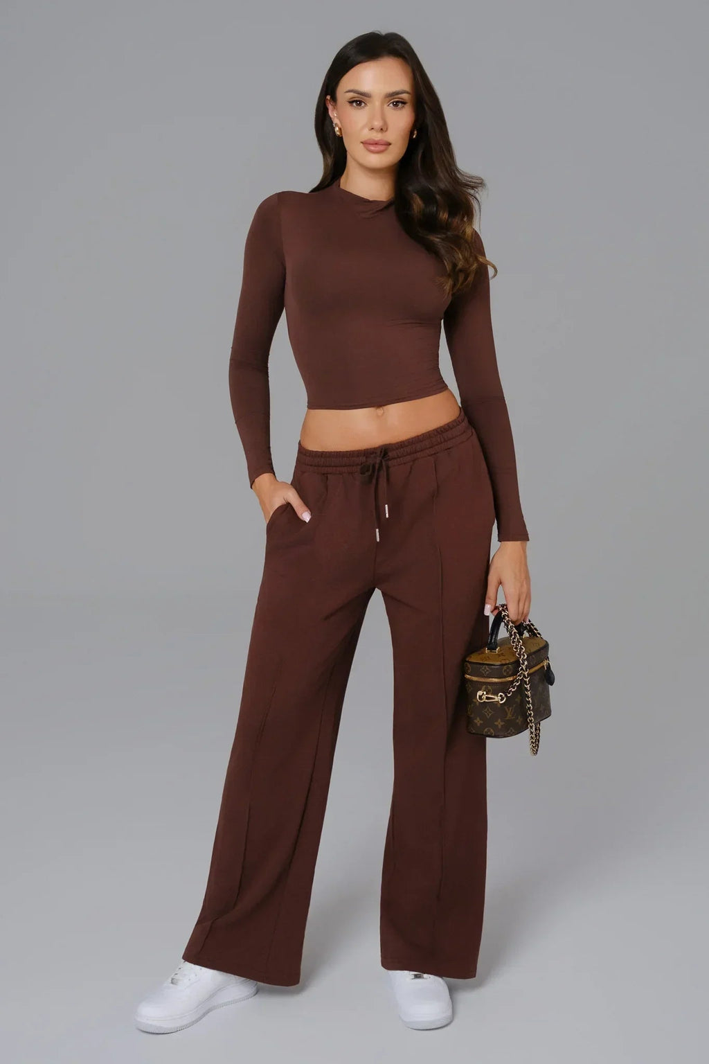 Ellie Long Sleeve Top - Brown