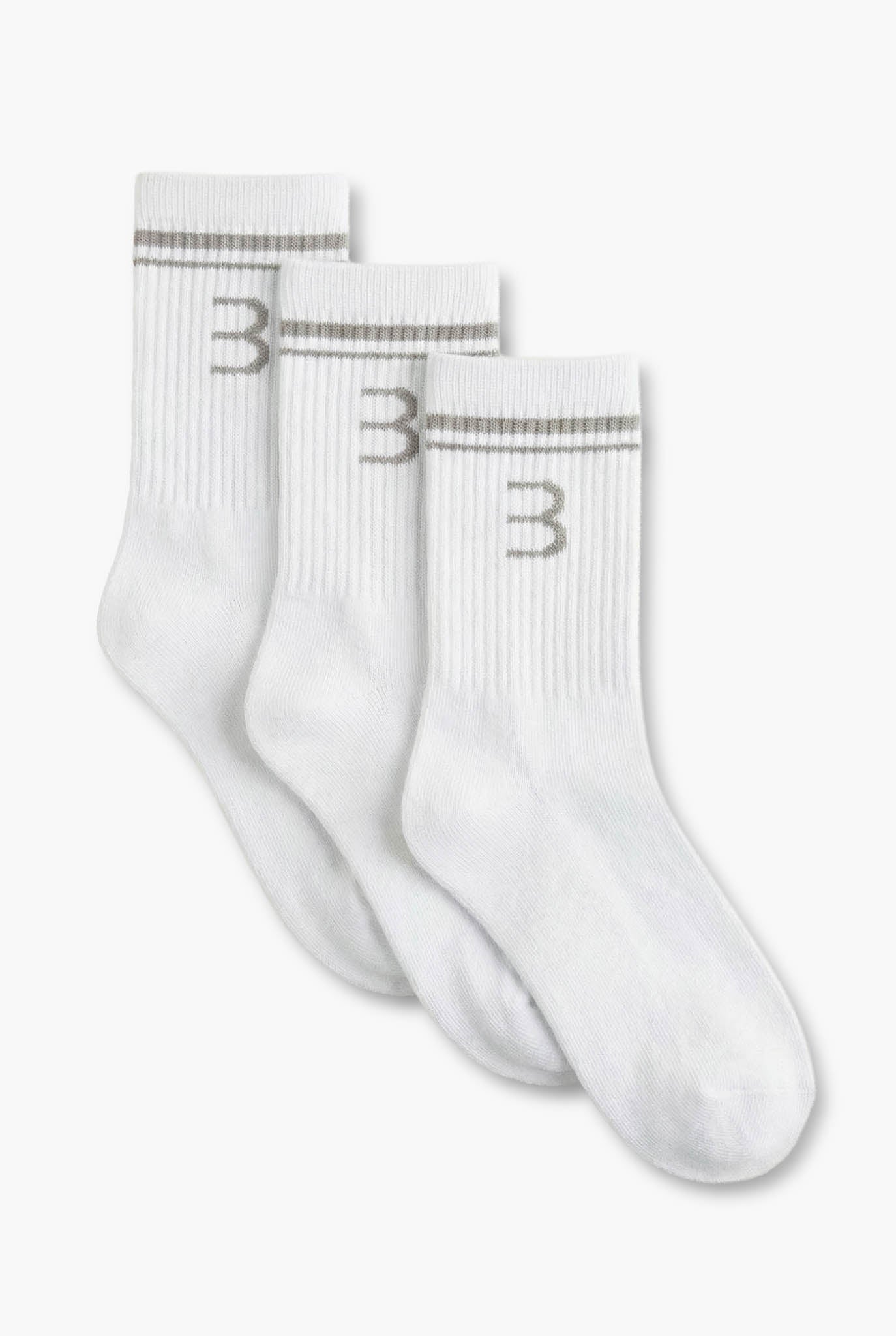 Essential Socks 3-Pack - White/Silver