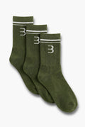 Essential Socks 3-Pack - Moss