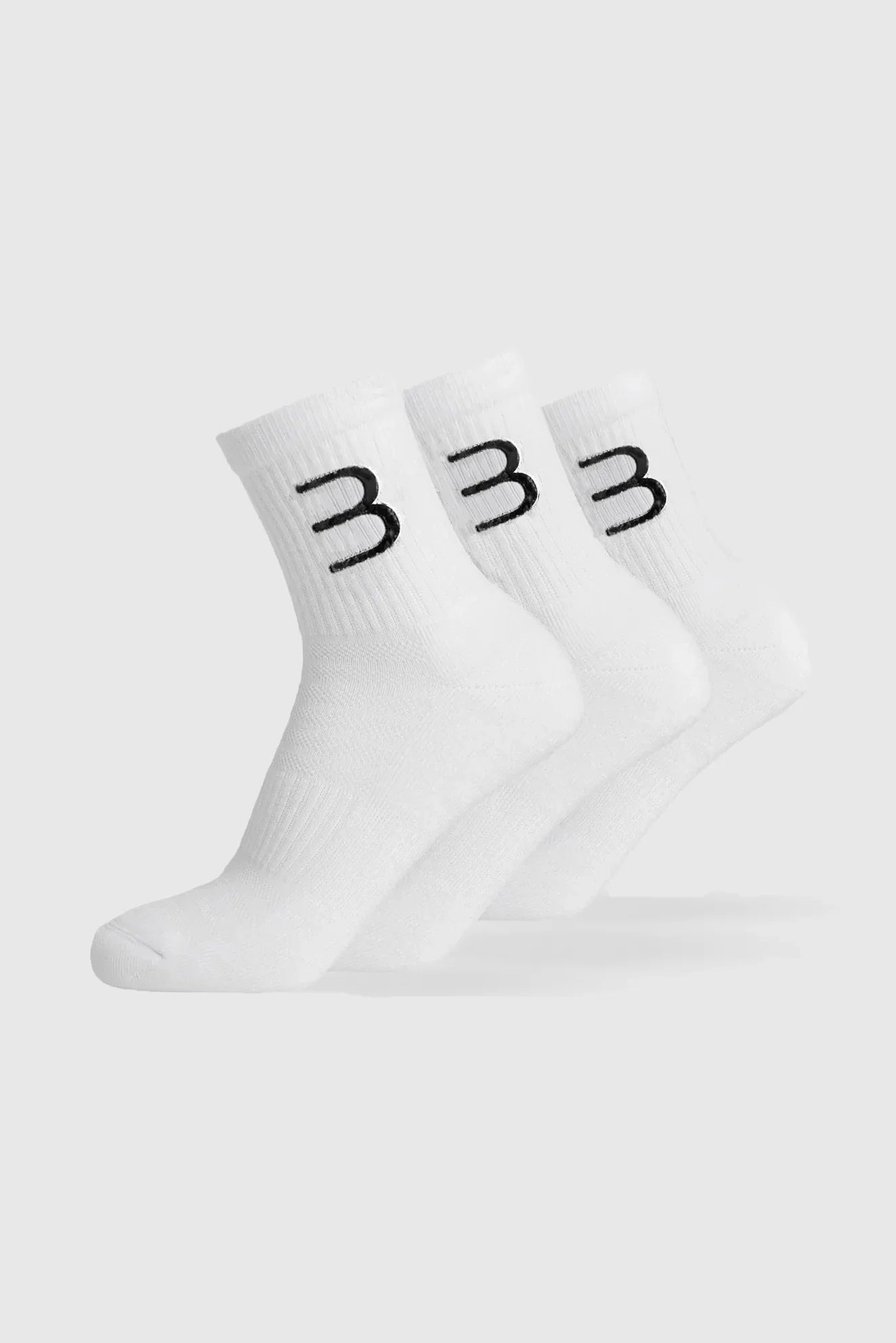 Mid-Crew Socks 3-Pack - White
