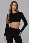 Marcella Long Sleeve Top - Black (FINAL SALE)