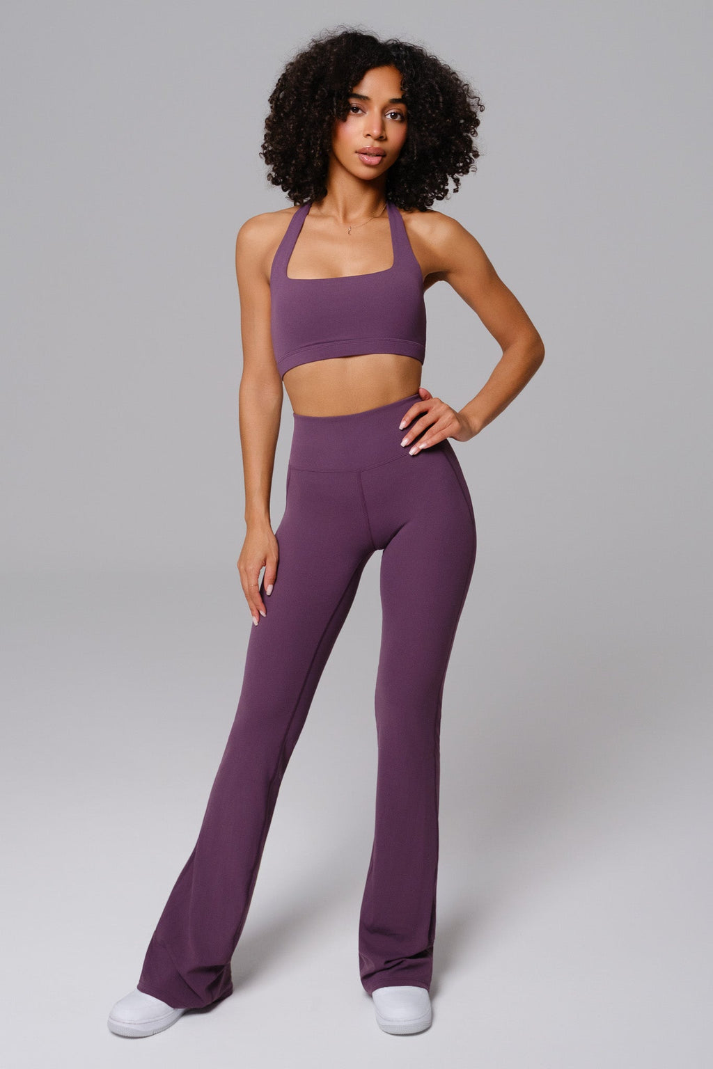 Nicole Flare Leggings - Aubergine