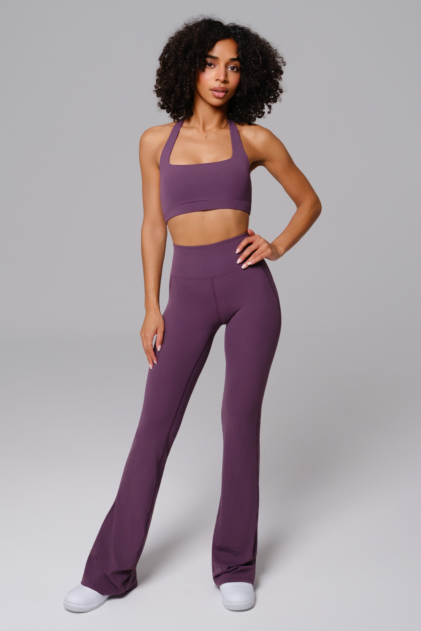 Nicole Flare Leggings - Aubergine