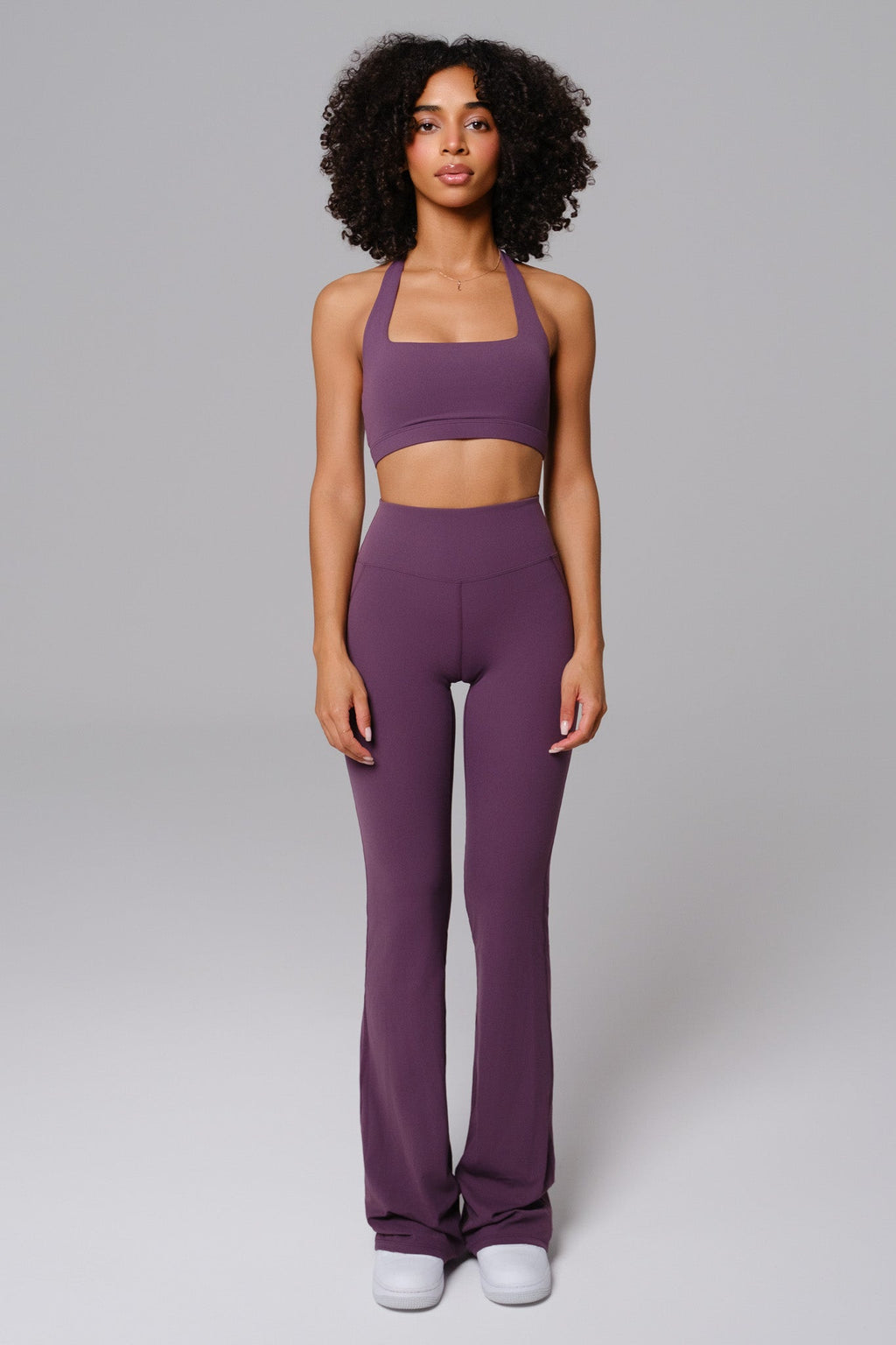 Nicole Flare Leggings - Aubergine