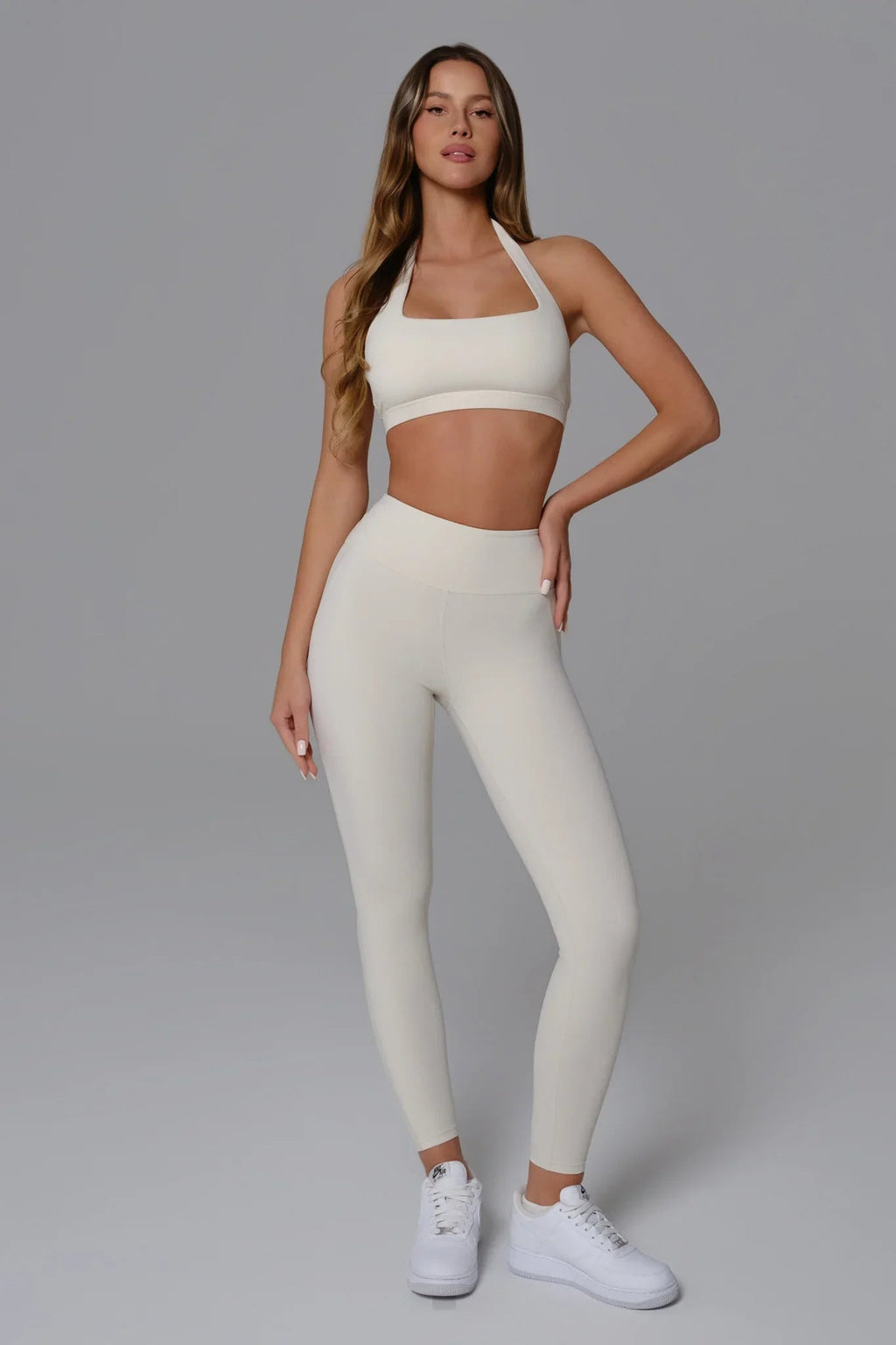 Nicole Halter Sports Bra - Oatmilk
