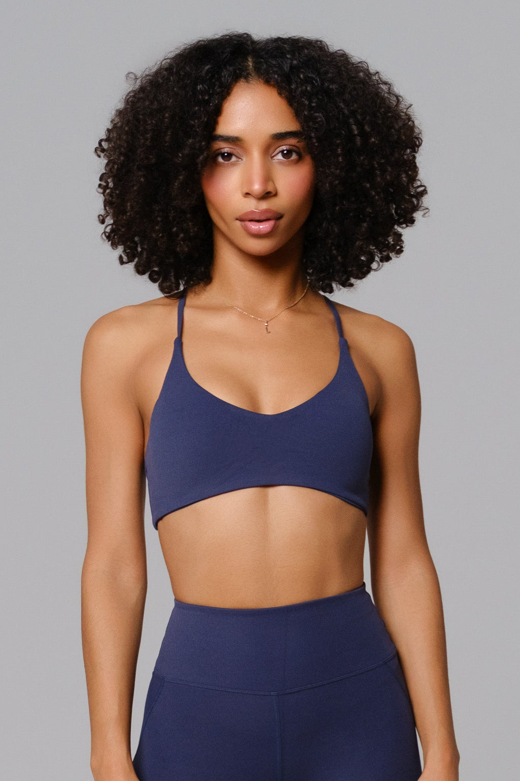 Nicole Strappy Sports Bra - Obsidian Blue