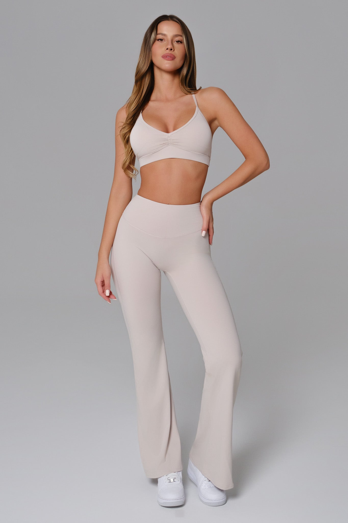 Samantha Flare Leggings - Soft Cream