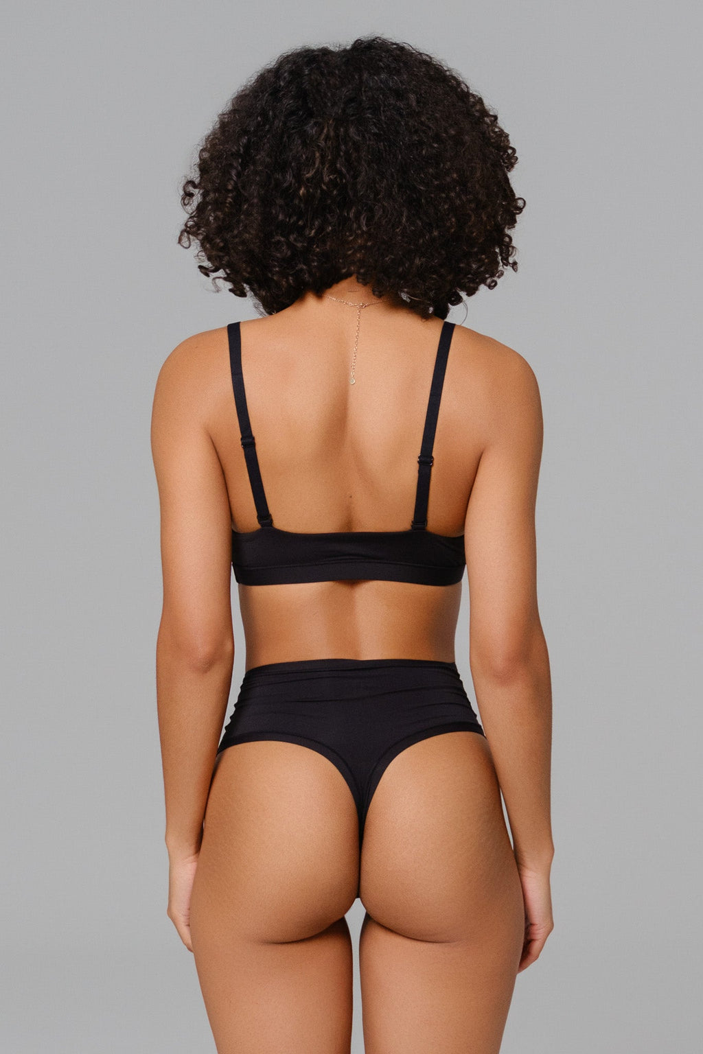 Smooth High-Waisted Thong - Black