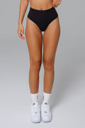 Smooth High-Waisted Thong - Black