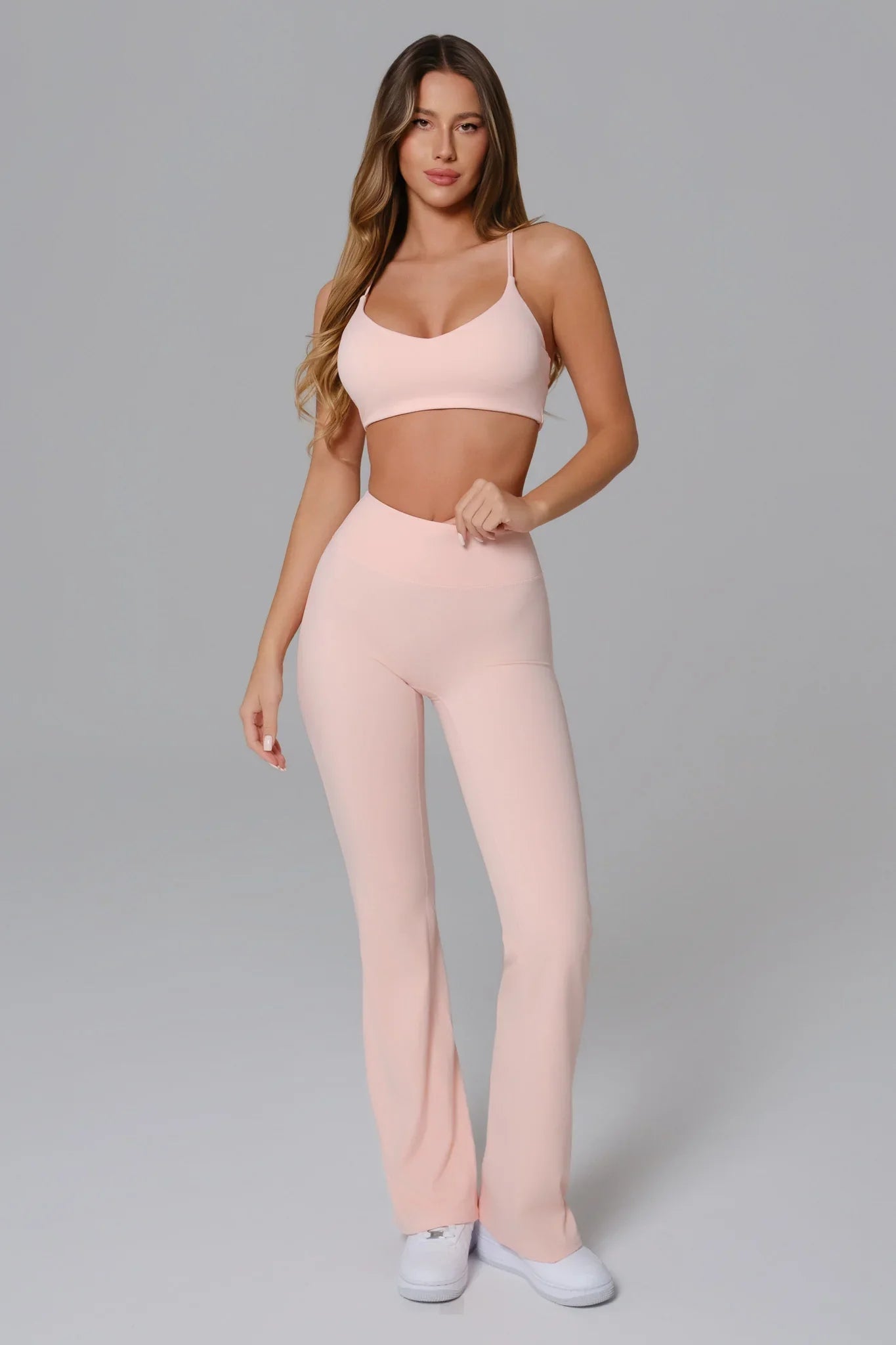 Stacey Flare Leggings - Peach